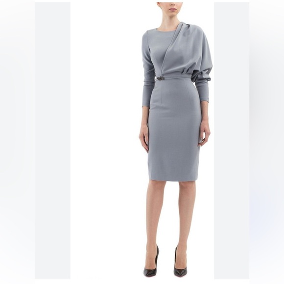 BLG Light Blue Midi Overlay Dress - Picture 1 of 7